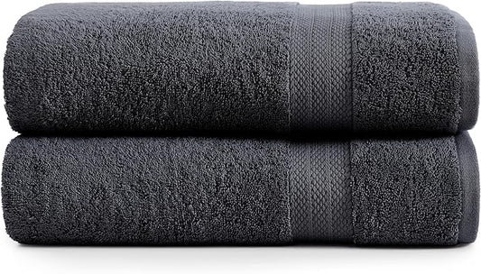 LANE LINEN 100% Cotton Bath Sheets Set of 2 (35"x66") - Ring Spun Cotton Extra Large Bath Towels Sets - Quick Dry, Soft & Absorbent Oversized Towel Sets- Pre Shrunk, Fade Resistant - Black Towels