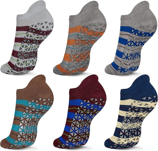 Non Slip Yoga Socks with Grips for Pilates, Ballet, Barre, Barefoot, Hospital Anti Skid Socks for Women and Men