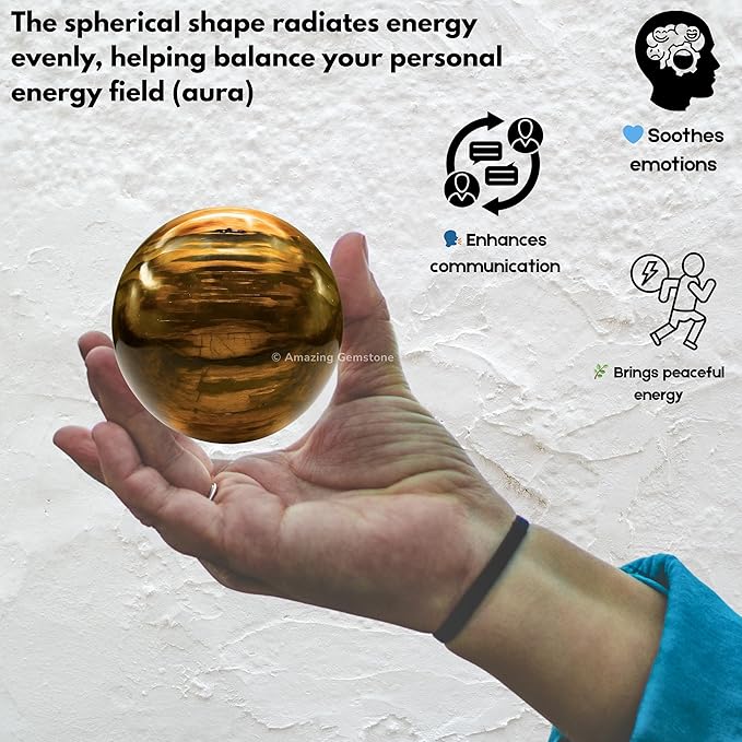 Amazing Gemstone Nellite Crystal Ball with Stand - 2 Inches Crystal Sphere Meditation Balls for Witchcraft and Decorative Balls