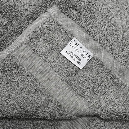 Chakir Turkish Linens 100% Cotton Premium Turkish Towels for Bathroom | 30'' x 60'' Large Bath Towels (4 Piece, Gray)