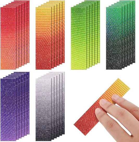 36 Pieces Anxiety Sensory Stickers Cute Fidget Textured Strips Toys Anti Stress Tactile Rough Sensory Calm Textured Strips Adhesives Anxiety Relief for Adults Teens Desk Classroom (Color Luminous)