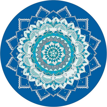 Round Meditation Pilates Yoga Mat Luxury Suede Large Yoga Mat Natural Rubber Non-Slip Base is ery Suitable for Meditation, Stretching, Yoga Environmental Protection, Fitness Exercise, Home and Outdoor. 140CM Diameter
