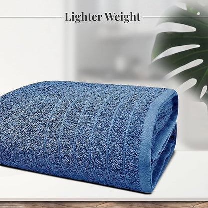 Tens Towels Pack of 1 Jumbo Bath Sheet 40 x 80 Inches, Extra Large & Light Weight, Quicker to Dry, 100% Cotton, Super Soft & Absorbent, Perfect to Wrap Yourself in, Blue