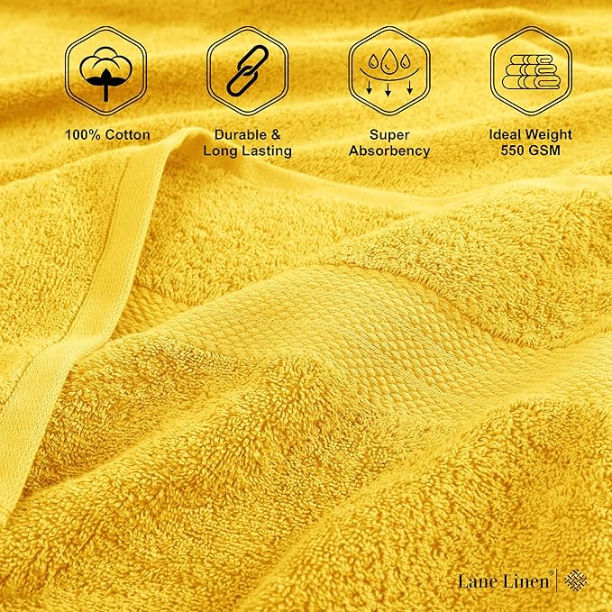 LANE LINEN 100% Cotton 2 Pack Bath Sheets (35"x66") - Ring Spun Cotton - Extra Large Bath Towels Set - Quick Drying, Highly Soft & Absorbent Oversized Bathroom Towel Sets - Hotel Quality - Mimosa