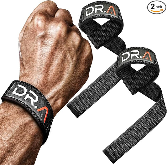 Lifting Wrist Wraps for Weightlifting, Bodybuilding, Powerlifting, Deadlift - Lifting Wrist Straps for Workout - weightlifting straps With Thumb Loops - Lifting straps gym for Men & Women (18 inch, Black, Pair)