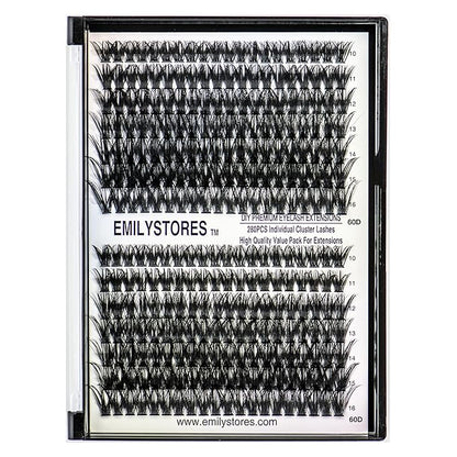 Lashes Extension Kit DIY 280pcs Lash Clusters Eyelash Extension Kit, 10-16mm Mix Sizes 40D 50D Curl Individual Lashes Kit for DIY Eyelashes (40D+50D)