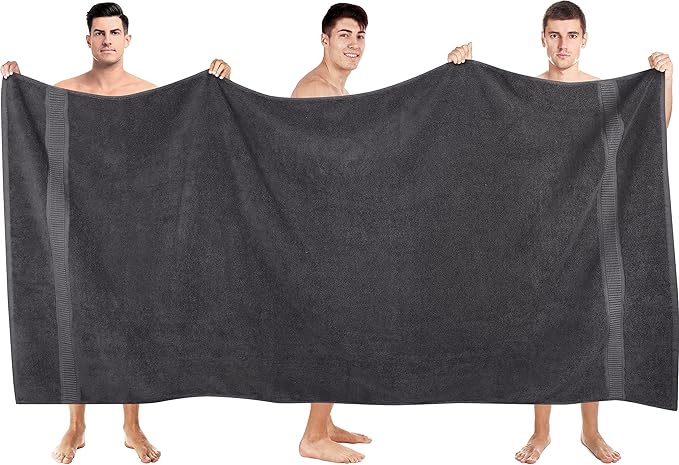 Utopia Towels - Luxurious Jumbo Bath Sheet 1 Piece - 600 GSM (35X70 Inches) 100% Ring Spun Cotton - Highly Absorbent and Quick Dry Extra Large Bath Towel - Super Soft Hotel Quality Towel (Grey)