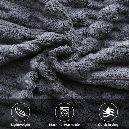 40x80 Inches Oversized Bath Sheets Extra Large Bath Towels Set of 6 for Adults Super Soft Quick Dry Lightweight Lint Free Absorbent Stripe Microfiber Shower Towels (Charcoal Grey, 2 Piece)