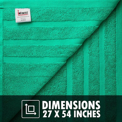 Infinitee Xclusives 100% Cotton Luxury Bath Towels Set of 2 (27x54 Inches) (Vivid Green, Bath Towels - Pack 2)