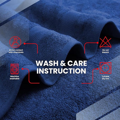 Infinitee Xclusives– Luxury Bath Sheets Towels – 2 Pack 600 GSM (35X70 Inches)– 100% Ring Spun Cotton Large Bath Towels for Bathroom (Tranquil Navy, Bath Sheet Pack of 2)