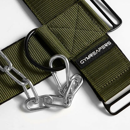 Gymreapers Neck Harness Weight Lifting - Neck Trainer Workout Equipment - Heavy Duty Stainless Steel Chain, Adjustable Neoprene Head Strap, Exercise Equipment for Strength & Pain Relief