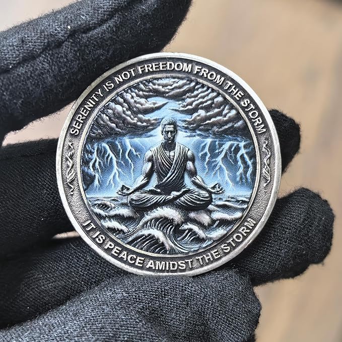 Serenity Prayer Sobriety Chip - A Symbol of Inner Peace and Strength - AA Medallion Recovery Gift with Coin Capsule