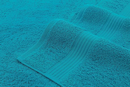 American Veteran Towel, 100% Cotton Turkish 6 Piece Towel Set Luxury Towels Set of 6 for Bathroom Essentials 2 Bath Towels 2 Hand Towels 2 Washcloths, Aqua Blue