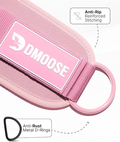 DMoose Fitness Ankle Straps for Cable Machines - One Size Fit with Premium Padding, Glute Kickback Ankle Strap for Women & Men, Cable Attachments for Gym, Booty Workouts, Leg Extension & Hip Abductors