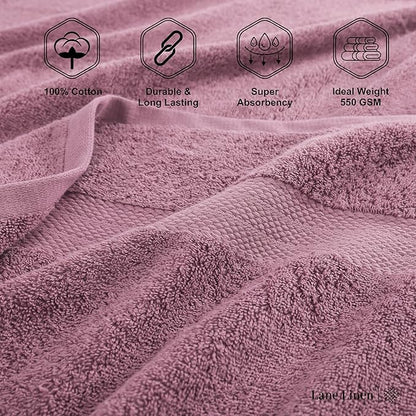 LANE LINEN 100% Cotton Bath Sheets 2 Pack (35"x66") - Ring Spun Cotton Extra Large Bath Towels Set - Quick Dry, Soft & Absorbent Oversized Towel Set - Holds Well After Multiple Washes - Wishful Mauve