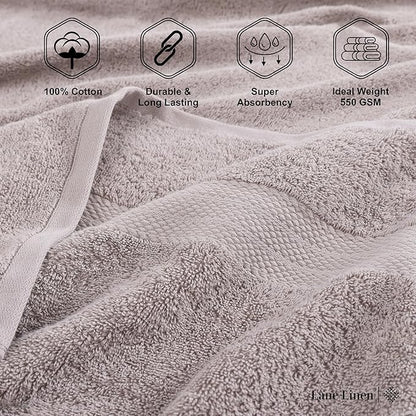 LANE LINEN 100% Cotton 2 Pack Bath Sheets (35"x66") - Ring Spun, Extra Large Cotton Bath Towels Set - Quick Dry, Soft & Absorbent Oversized Towel Set - Remains Soft After Multiple Washes - Platinum