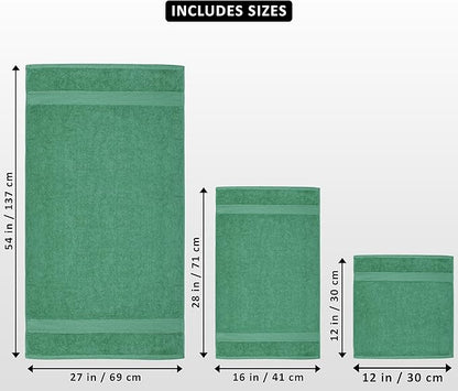 Utopia Towels 8 Piece Premium Towel Set, 2 Bath, 2 Hand, and 4 Wash Cloths, 600 GSM 100% Ring Spun Cotton, Highly Absorbent Towels for Bathroom, Gym, Hotel, and Spa, Hunter Green