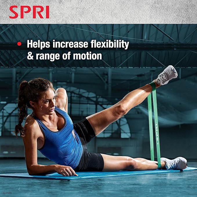 SPRI Mini Loop Bands Kit, Set of 3 - Light, Medium, Heavy Resistance Bands for Lower Body Workouts, Toning Muscles, and Exercise