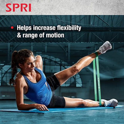 SPRI Mini Loop Bands Kit, Set of 3 - Light, Medium, Heavy Resistance Bands for Lower Body Workouts, Toning Muscles, and Exercise