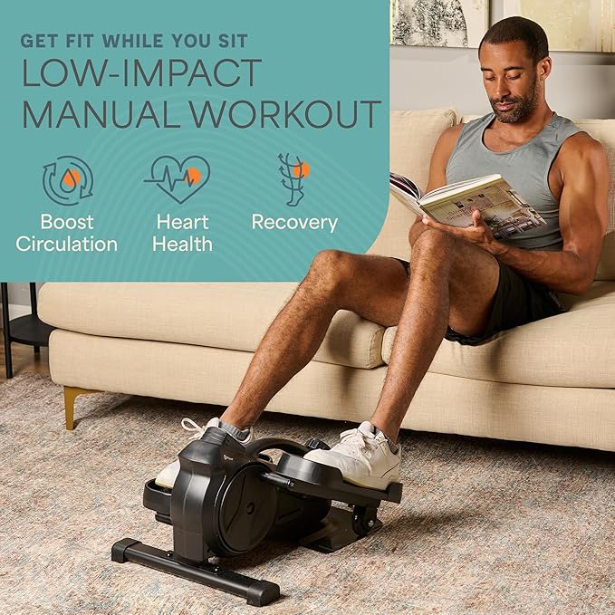 Lifepro Under Desk Elliptical Exercise Machine with or without Red Light, Seated Pedal Exerciser for Seniors & Adults, Quiet Elliptical Machine for Home or Office, Portable Leg Exerciser While Sitting