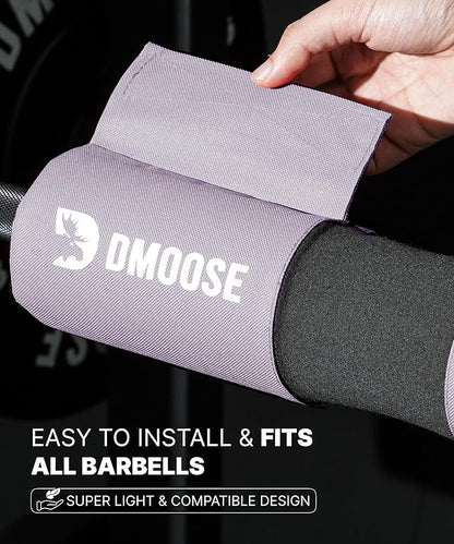 DMoose Fitness Barbell Pad for Hip Thrust, Squat & Lunges - Non-Slip Thick Foam Cushion for Neck and Back Support with Two Straps - Hip Thrust Pad for Leg Day - Fits All Olympic Bars and Smith Machine