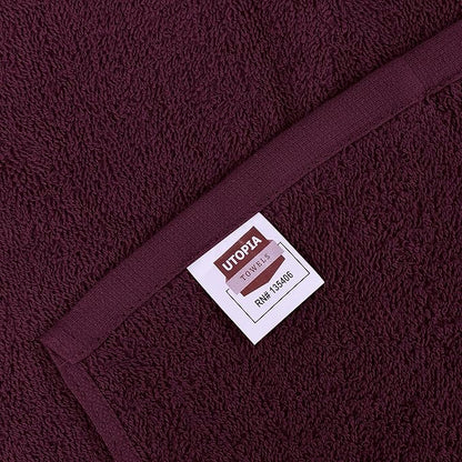 Utopia Towels 24 Pack Cotton Washcloths Set, 100% Ring Spun Cotton, Premium Quality Flannel Face Cloths, Highly Absorbent and Soft Feel Fingertip Towels, Burgundy