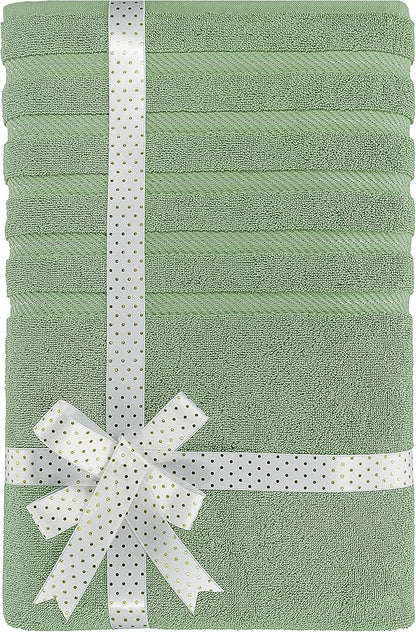 American Soft Linen 35x70 Jumbo Large Bath Towels, 600 GSM 100% Cotton Turkish Bath Sheet, Oversized Luxury Bath Towels for Bathroom Beach and Pool, Sage Green