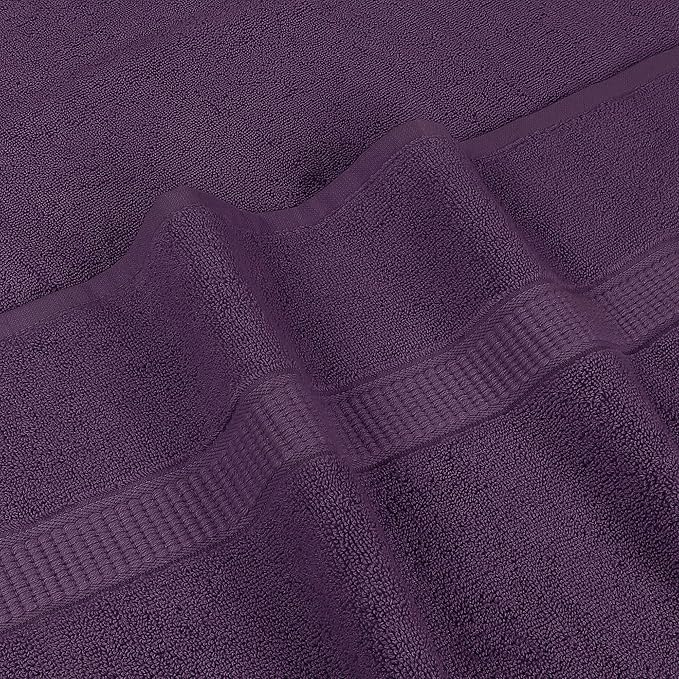 Utopia Towels Luxurious Jumbo Bath Sheet 2 Piece, 600 GSM, 35 by 70 Inches, 100% Ring Spun Cotton, Highly Absorbent and Quick Dry Extra Large Bath Towel, Super Soft Towel, Plum