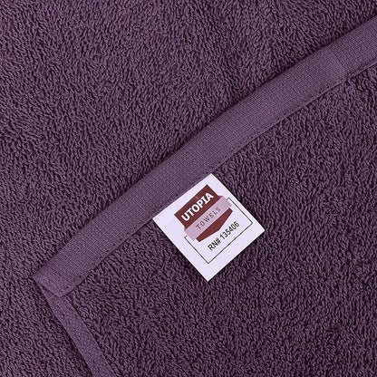 Utopia Towels 12 Pack Cotton Washcloths Set, 100% Ring Spun Cotton, Premium Flannel Face Cloths, Highly Absorbent and Soft Feel Fingertip Towels, Plum