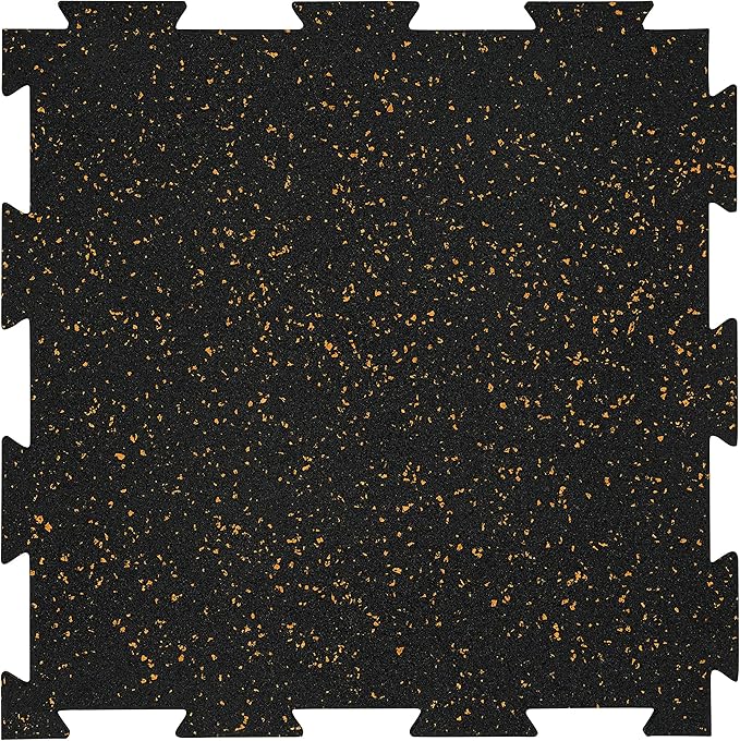 Playsafer Genaflex Lite Rubber 8mm Interlocking Tiles for Gym Flooring, Exercise Equipment, Exercise Areas - 20" X 20"
