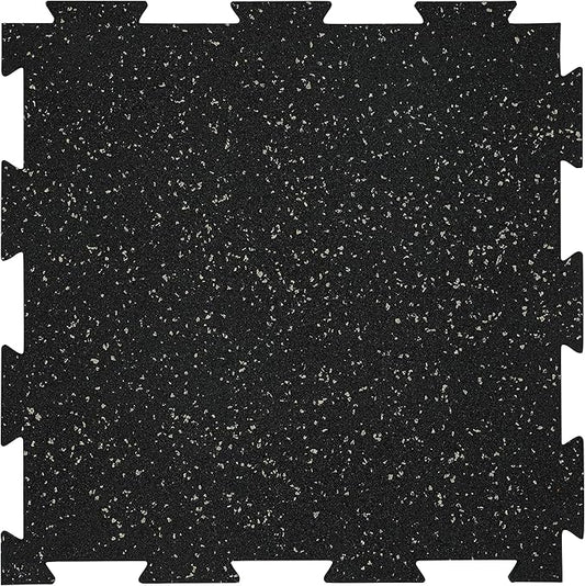 Playsafer Genaflex Lite Rubber 8mm Interlocking Tiles for Gym Flooring, Exercise Equipment, Exercise Areas - 20" X 20"