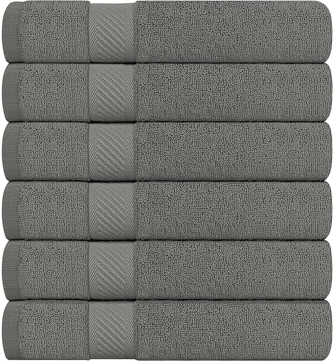 Utopia Towels 6 Pack Bath Towel Set (24 x 48 Inches), 500 GSM 100% Ring Spun Cotton Medium Lightweight and Highly Absorbent Quick Drying, Premium Towels for Hotel, Spa and Bathroom