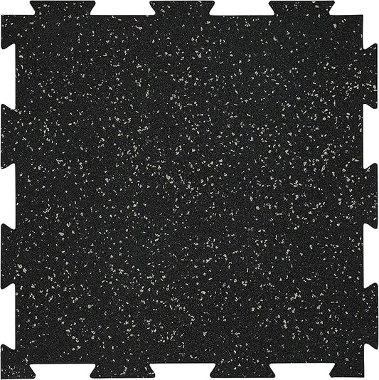 Playsafer Genaflex Lite Rubber 8mm Interlocking Tiles for Gym Flooring, Exercise Equipment, Exercise Areas - 20" X 20"
