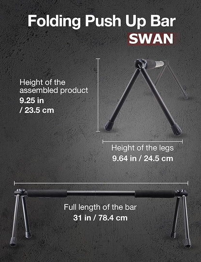 Push Up Bar – Folding Dip Bar for Home Workout, Lightweight & Portable Strength Training Equipment for Men & Women, Indoor & Outdoor Use (Hawk)