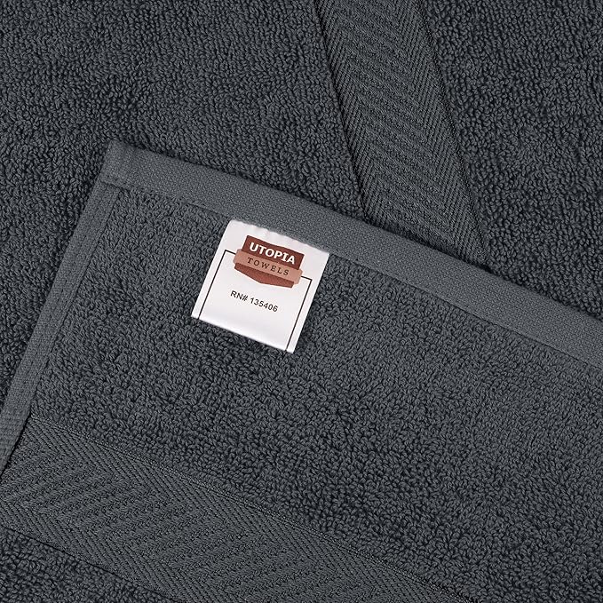Utopia Towels 6 Pack Small Bath Towel Set, 22 by 44 Inches, 500 GSM 100% Ring Spun Cotton, Lightweight and Highly Absorbent Quick Drying Premium Towels for Hotel, Spa and Bathroom, Grey