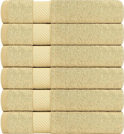 Utopia Towels 6 Pack Medium Bath Towel Set, 24 by 48 Inches, 500 GSM 100% Ring Spun Cotton, Lightweight and Highly Absorbent Quick Drying Premium Towels for Hotel, Spa and Bathroom, Beige