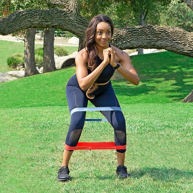 ProsourceFit Fabric Loop Resistance Bands Set with Anti-Slip Grip, Mini Workout Bands for Fitness Training to Tone Legs, Glutes and Booty