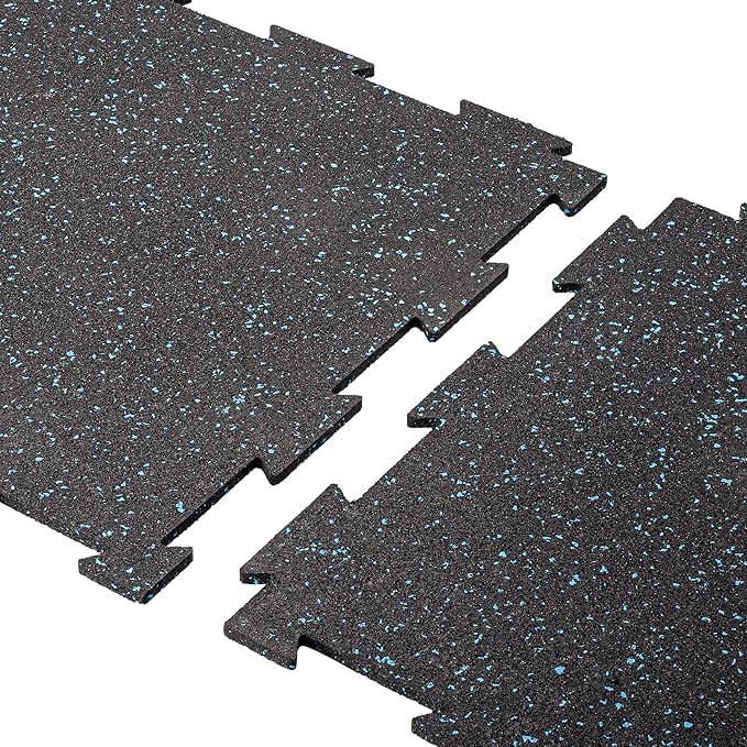 Playsafer Genaflex Lite Rubber 8mm Interlocking Tiles for Gym Flooring, Exercise Equipment, Exercise Areas - 20" X 20"