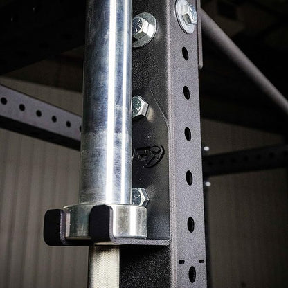 PRx Performance Squat Rack Mounted Olympic Barbell Storage Hanging USA Made Steel Barbell Holder for 3x3 Uprights with 5/8" Holes, Vertical Squat Rack Attachment