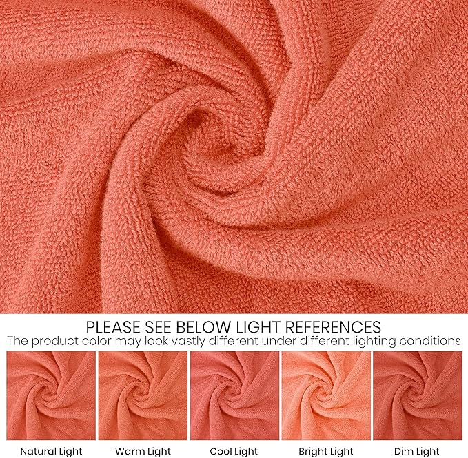 Oakias Premium Towel Set 600 GSM 8 Piece Sea Salt - 100% Ring Spun Cotton Highly Absorbent Towels Set - Super Soft Bathroom Towel Set - Hotel Quality Double Stitched Hem - Ideal for Hotels, Spa, Gyms