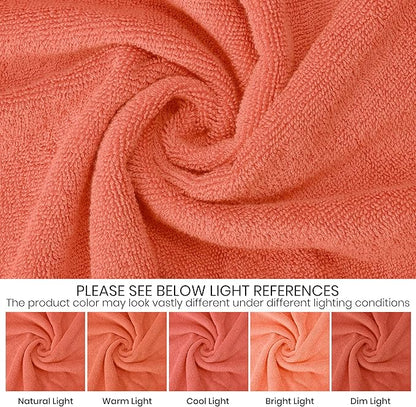 Oakias Premium Towel Set 600 GSM 8 Piece Sea Salt - 100% Ring Spun Cotton Highly Absorbent Towels Set - Super Soft Bathroom Towel Set - Hotel Quality Double Stitched Hem - Ideal for Hotels, Spa, Gyms