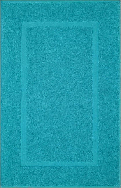 Cotton Paradise 100% Cotton Bath Mats for Bathroom Floor Set of 2 Pack, 20x34 Soft Absorbent Washable Quick Dry Tub Bathmat, Aqua Towel Bath Mat