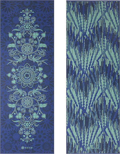 Gaiam Yoga Mat - Premium 6mm Print Reversible Extra Thick Non Slip Exercise & Fitness Mat for All Types of Yoga, Pilates & Floor Workouts (68" x 24" x 6mm Thick)