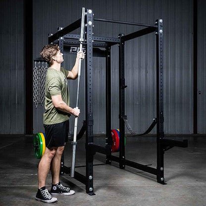 PRx Performance Squat Rack Mounted Olympic Barbell Storage Hanging USA Made Steel Barbell Holder for 3x3 Uprights with 5/8" Holes, Vertical Squat Rack Attachment