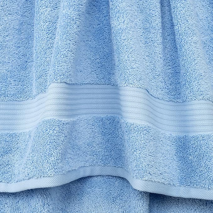 Cotton Paradise Hand Towels for Bathroom, 100% Cotton Turkish 4 Piece Hand Towel Set, Soft Absorbent Face Towels, Sky Blue Hand Towels
