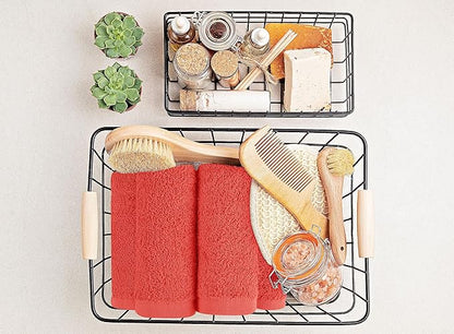 Utopia Towels 24 Pack Cotton Washcloths Set, 100% Ring Spun Cotton, Premium Quality Flannel Face Cloths, Highly Absorbent and Soft Feel Fingertip Towels, Coral