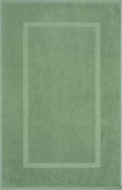 Cotton Paradise 100% Cotton Bath Mats for Bathroom Floor Set of 2 Pack, 20x34 Soft Absorbent Washable Quick Dry Tub Bathmat, Sage Green Towel Bath Mat