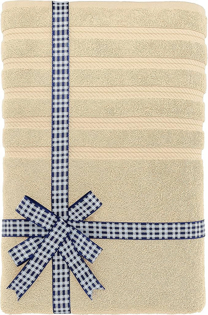 American Soft Linen 35x70 Jumbo Large Bath Towels, 600 GSM 100% Cotton Turkish Bath Sheet, Oversized Luxury Bath Towels for Bathroom Beach and Pool, Beige