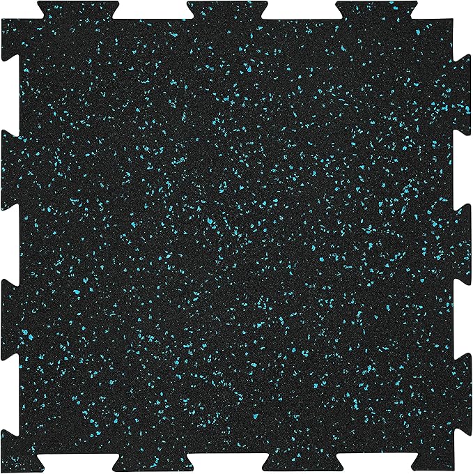 Playsafer Genaflex Lite Rubber 8mm Interlocking Tiles for Gym Flooring, Exercise Equipment, Exercise Areas - 20" X 20"