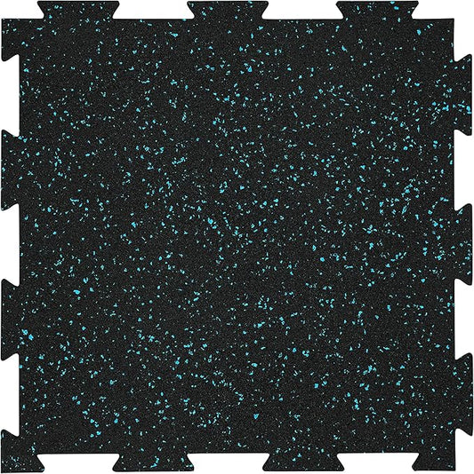 Playsafer Genaflex Lite Rubber 8mm Interlocking Tiles for Gym Flooring, Exercise Equipment, Exercise Areas - 20" X 20"